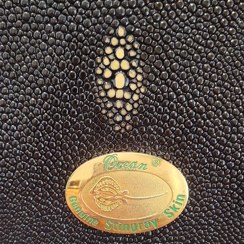 Vintage Ocean Genuine Stingray Skin Shoulder Purse That Extends To Crossbody Bag - Picture 3 of 16